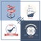 Fashion nautical and marine sailing themed label vector.