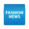 Fashion News shiny blue square button