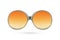 Fashion orange glasses style plastic-framed on white background.