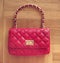 Fashion pink leather handbag. Women clothes and accessories.