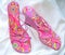 Fashion pink wedge sandals
