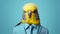 Fashion Portrait Of A Colorful Budgerigar: Minimalism With A Twist