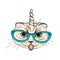 Fashion Portrait- Unicat,cute cat with horn,