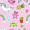 Fashion quirky cartoon doodle seamless pattern with cute elements