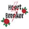 Fashion roses with type, slogan heart breaker with pearls. Modern t-shirt print for apparels.