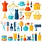 Fashion, sale and shopping flat icons set