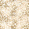 Fashion seamless pattern with gold leopard fur. Metallic animal skin on white background