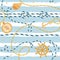 Fashion Seamless Pattern with Golden Chains and Anchor for Fabric Design. Marine Background with Rope, Knots