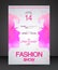 Fashion show flyer face to face pink beautiful women silhouette