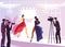 Fashion Show Reportage Flat Vector Illustration