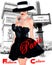 Fashion sketch,attractive woman in vintage style black dress and hat in our 3d render digital art style.