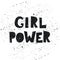 Fashion slogan girl power in vector for t-shirt print, poster, card, geometric letter illustration