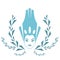 Fashion Snow Queen. Logo woman face in ice crown