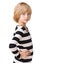 Fashion, space and portrait of child in studio for trendy, girl student and casual style. Beauty, cool and mockup with