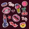 Fashion stickers and patches set of icons