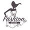 Fashion store or female clothes shop isolated sketch icon