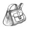 Fashion Stylish Hand Luggage Bag Monochrome Vector