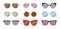 Fashion sunglasses accessory sun glasses spectacles plastic frame goggles modern eyeglasses vector illustration.