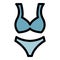 Fashion swimsuit icon color outline vector
