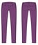 Fashion technical colored sketch of jeans in vector graphic