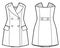 Fashion technical drawing of sleeveless vest dress