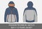 Fashion technical sketch for boy 7-12 years jacket with hood