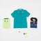 Fashion - three polo shirts for children; Photo on neutral background