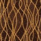 Fashion trendy seamless pattern with gold chains and leopard skin on brown background
