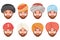 Fashion turban headdress arab indian culture sikh sultan bedouin cute beautiful man head hat isolated icons set cartoon