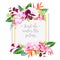 Fashion vector design square card with tropical flowers