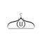 Fashion vector logo. Clothes hanger logo. Letter U logo. Tailor emblem. Wardrobe icon - Vector design