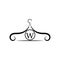 Fashion vector logo. Clothes hanger logo. Letter W logo. Tailor emblem. Wardrobe icon - Vector design