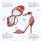 Fashion vector sketch womens shoes.