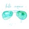 Fashion watercolor glasses illustration with text