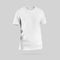 Fashion white t-shirt template 3D rendering, men\'s clothing with label, round neck, for design, print, brand