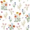 Fashion wildflowers seamless pattern.