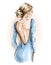 Fashion woman back view. Beautiful girl in dress. Girl in necklace. Fashion illustration.