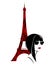 Fashion woman with eiffel tower vector design