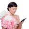 Fashion woman and tablet ebook reading