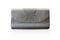 Fashion women grey handbag clutch isolated on white background