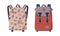 Fashionable Backpack or Rucksack with Two Straps Carried Over Shoulder Vector Set