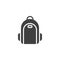 Fashionable backpack vector icon
