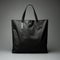 Fashionable black tote bag with elegant leather handle and zipper generated by AI