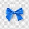 Fashionable blue bow with ribbon