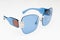 Fashionable blue sunglasses