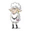 fashionable cartoon sheep with a pink handbag