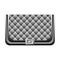 Fashionable clutch bag in black/gray color