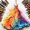 Fashionable couture ball gown designed, Generative AI