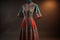 Fashionable evening dress on a mannequin in studio. ai generative