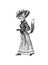 Fashionable fox in clothes. Antique lady. Victorian dame. Ancient Retro Clothing. Woman in dress. Vintage engraving